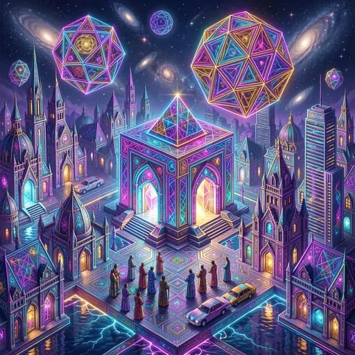 Psychedelic digital art by Flux Fast