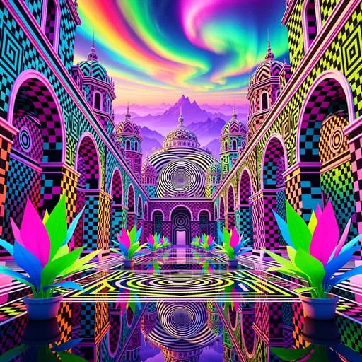 A psychedelic geometric palace by Flux Flex