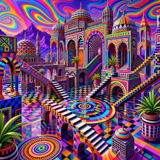 A psychedelic geometric palace by GPT Image 2