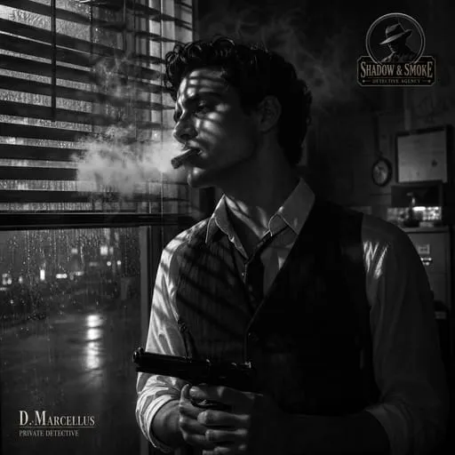 Black-and-white film-noir detective scene generated by GPT Image 2