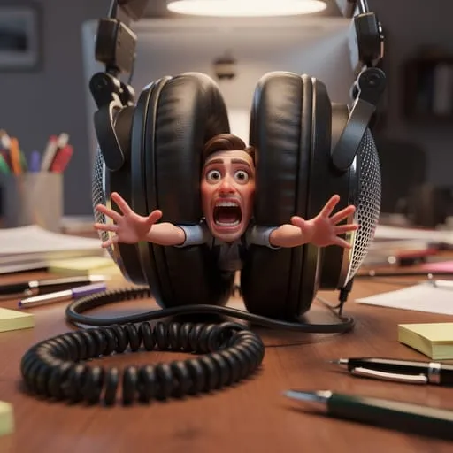 A 3D miniature comedy scene by Flux Max
